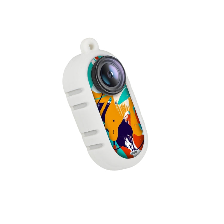 For Insta360 GO 3 Sunnylife Cooling Silicone Case Stickers Skin Wrap Lens Cover with Neck Strap(White) - Case & Bags by Sunnylife | Online Shopping South Africa | PMC Jewellery | Buy Now Pay Later Mobicred