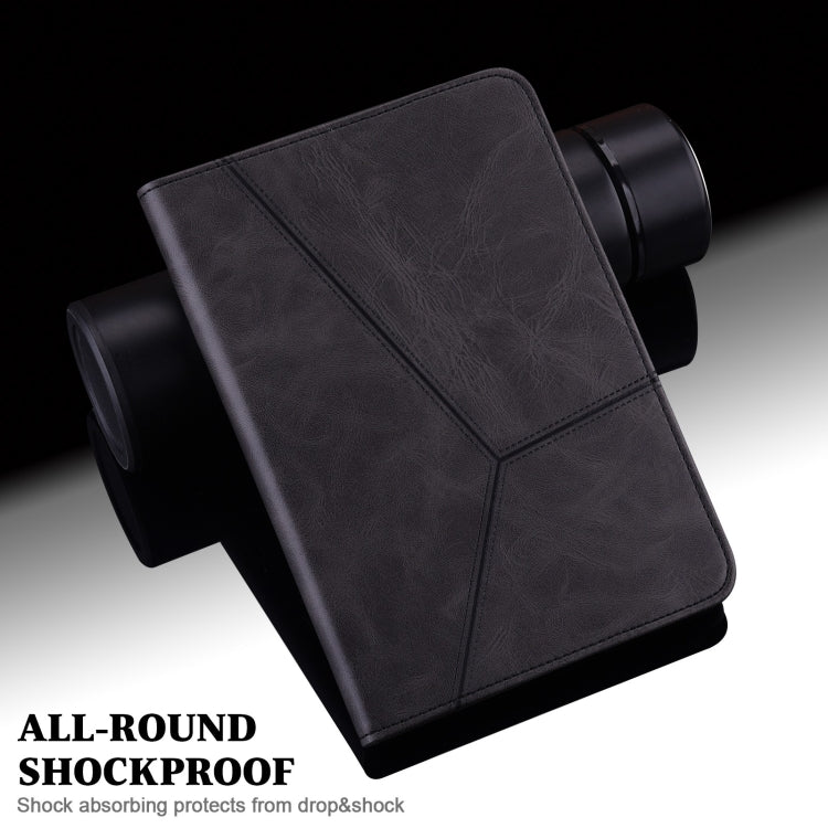 For Samsung Galaxy Tab A9 Solid Color Stripe Embossed Leather Tablet Case(Black) - free shipping - PMC TechLife - Order now!