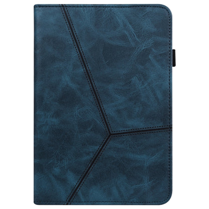 For Samsung Galaxy Tab S7/S8/S9/S9 FE Solid Color Stripe Embossed Leather Tablet Case(Blue) - Galaxy Tab S9 FE by PMC Jewellery | Online Shopping South Africa | PMC Jewellery