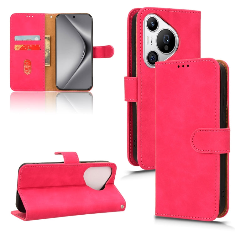 For Huawei Pura 70 Skin Feel Magnetic Flip Leather Phone Case(Rose Red) - Huawei Cases by PMC Jewellery | Online Shopping South Africa | PMC Jewellery | Buy Now Pay Later Mobicred