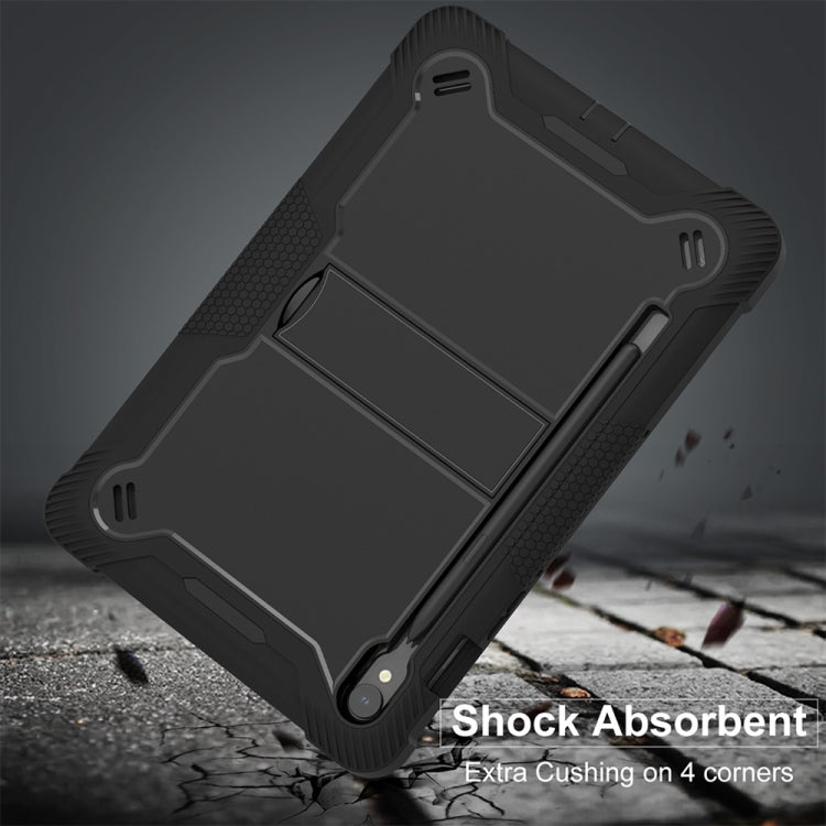 For Samsung Galaxy Tab S9 Shockproof Silicone Hybrid PC Tablet Case with Holder(Black) - Galaxy Tab S9 Cases by PMC TechLife | Online Shopping South Africa | PMC TechLife