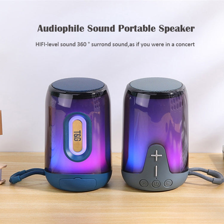 T&G TG-652 Portable RGB Light Transparent Bluetooth Speaker(Blue) - Desktop Speaker by T&G | Online Shopping South Africa | PMC Jewellery | Buy Now Pay Later Mobicred