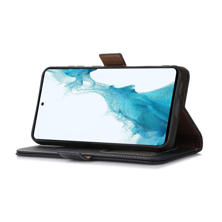 For Sony Xperia 5 V Side-Magnetic TJ Genuine Leather RFID Phone Case(Blue) - Sony Cases by PMC TechLife | Online Shopping South Africa | PMC TechLife | Buy Now Pay Later Mobicred