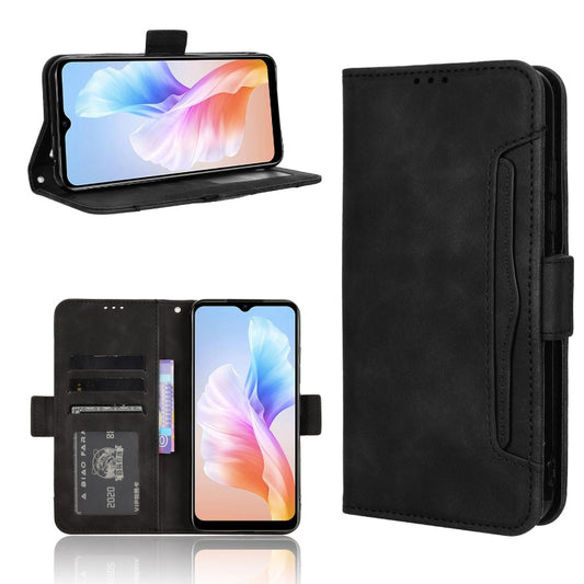 For Doogee X98 Skin Feel Calf Texture Card Slots Leather Phone Case(Black) - Doogee Cases by PMC Jewellery | Online Shopping South Africa | PMC Jewellery | Buy Now Pay Later Mobicred