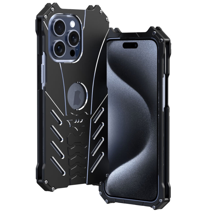 For iPhone 15 Pro R-JUST Batman Metal Mobile Phone Protective Case(Black) - iPhone 15 Pro Cases by R-JUST | Online Shopping South Africa | PMC Jewellery