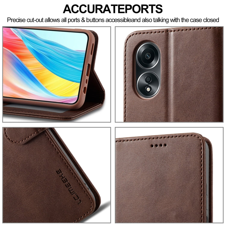 For OPPO A58 4G / A98 5G / F23 5G LC.IMEEKE Calf Texture Horizontal Flip Leather Case(Brown) - OPPO Cases by LC.IMEEKE | Online Shopping South Africa | PMC Jewellery | Buy Now Pay Later Mobicred