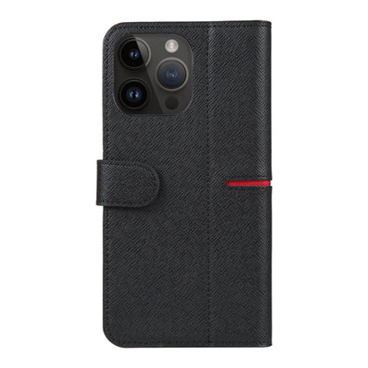 For iPhone 15 Pro Max GEBEI Top-grain Horizontal Flip Leather Phone Case(Black) - iPhone 15 Pro Max Cases by GEBEI | Online Shopping South Africa | PMC Jewellery | Buy Now Pay Later Mobicred