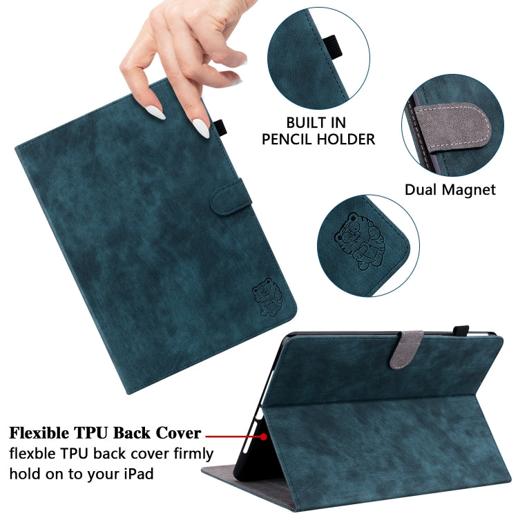 For Lenovo Tab M11/Xiaoxin Pad 11 2024 Tiger Pattern Flip Leather Tablet Case(Dark Blue) - free shipping - PMC Jewellery - Order now!