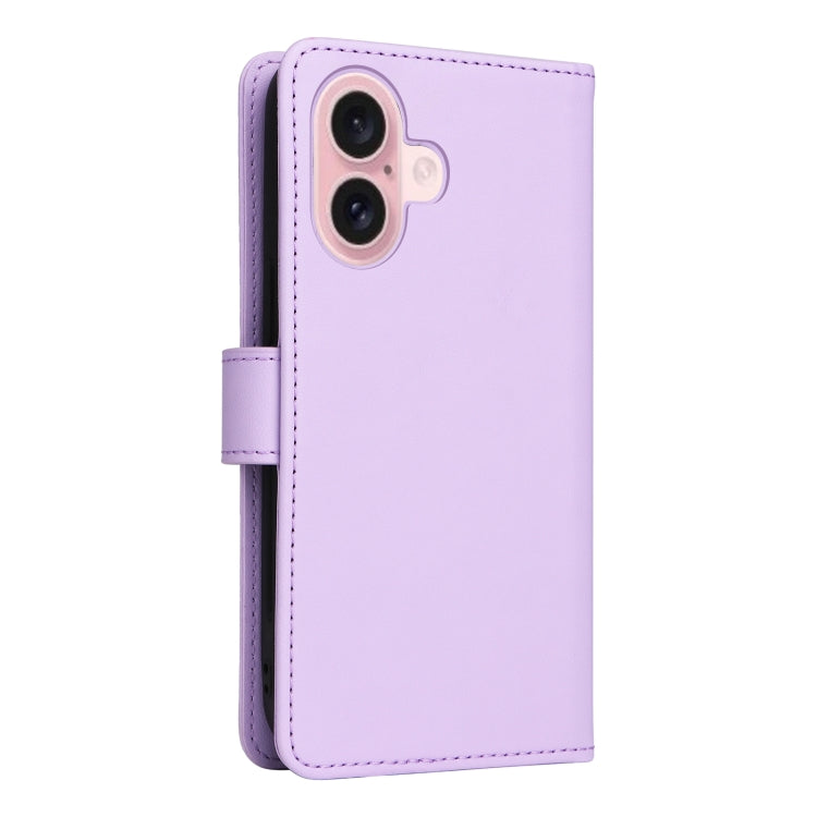 For iPhone 16 BETOPNICE BN-005 2 in 1 Detachable Imitate Genuine Leather Phone Case(Light Purple) - iPhone 16 Cases by BETOPNICE | Online Shopping South Africa | PMC Jewellery | Buy Now Pay Later Mobicred