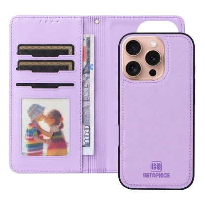 For iPhone 16 Pro BETOPNICE BN-005 2 in 1 Detachable Imitate Genuine Leather Phone Case(Light Purple) - iPhone 16 Pro Cases by BETOPNICE | Online Shopping South Africa | PMC Jewellery | Buy Now Pay Later Mobicred