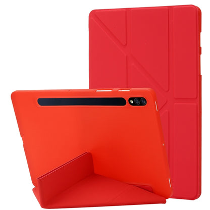 For Samsung Galaxy Tab S9 Deformation Silicone Leather Tablet Case(Red) - Galaxy Tab S9 Cases by PMC Jewellery | Online Shopping South Africa | PMC Jewellery | Buy Now Pay Later Mobicred