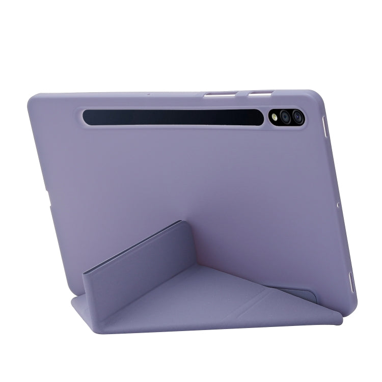 For Samsung Galaxy Tab S9 Deformation Silicone Leather Tablet Case(Lavender) - Galaxy Tab S9 Cases by PMC Jewellery | Online Shopping South Africa | PMC Jewellery | Buy Now Pay Later Mobicred