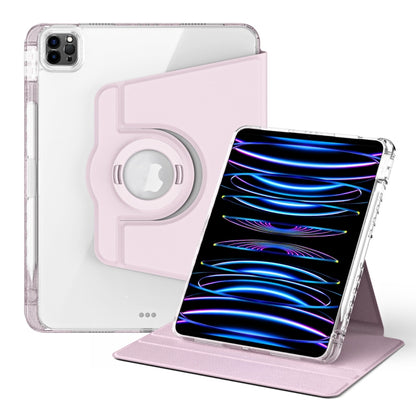 For iPad Air 13 2025 / 2024 360 Rotation Detachable Clear Acrylic Leather Tablet Case(Pink) - iPad Pro 12.9 (2022/2021) Cases by PMC Jewellery | Online Shopping South Africa | PMC Jewellery | Buy Now Pay Later Mobicred