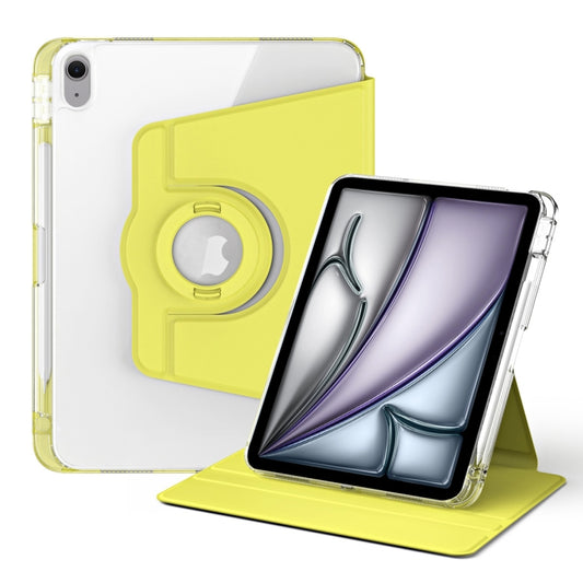 For iPad Air 11 2025 / 2024 360 Rotation Detachable Clear Acrylic Leather Tablet Case(Yellow) - iPad Air 11 2025 / 2024 Cases by PMC Jewellery | Online Shopping South Africa | PMC Jewellery | Buy Now Pay Later Mobicred