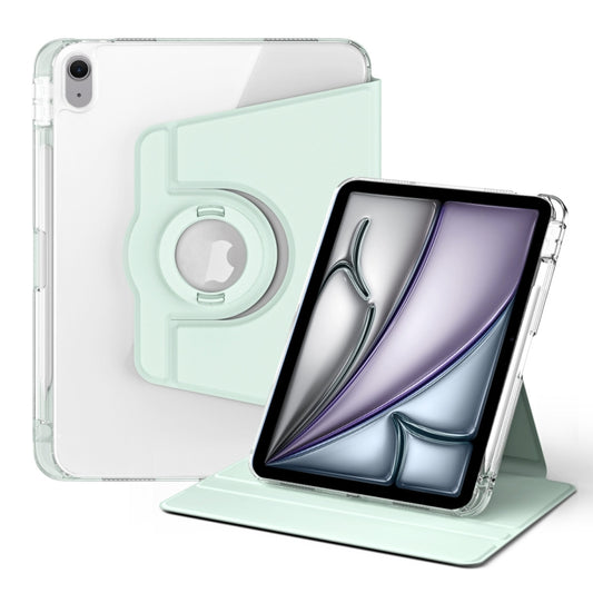 For iPad Air 11 2025 / 2024 360 Rotation Detachable Clear Acrylic Leather Tablet Case(Light Green) - iPad Air 11 2025 / 2024 Cases by PMC Jewellery | Online Shopping South Africa | PMC Jewellery | Buy Now Pay Later Mobicred