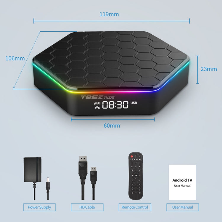 T95Z Plus 8K WiFi6 Android 12.0 Smart TV Box with Remote Control, 4GB+64GB, Allwinner H618 Quad-Core(EU Plug) - Others by PMC TechLife | Online Shopping South Africa | PMC TechLife | Buy Now Pay Later Mobicred