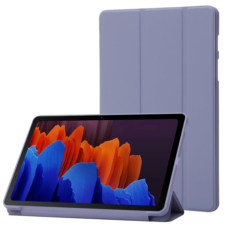 For Samsung Galaxy Tab S9+ / S10+ 3-Fold Holder Silicone Leather Tablet Case(Purple) - Galaxy Tab S9+ Cases by PMC Jewellery | Online Shopping South Africa | PMC Jewellery | Buy Now Pay Later Mobicred