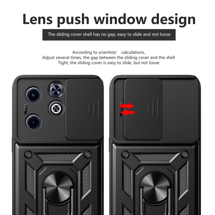 For Infinix Hot 40i / Smart 8 Sliding Camera Cover Design TPU+PC Phone Case(Black) - Infinix Cases by PMC Jewellery | Online Shopping South Africa | PMC Jewellery | Buy Now Pay Later Mobicred