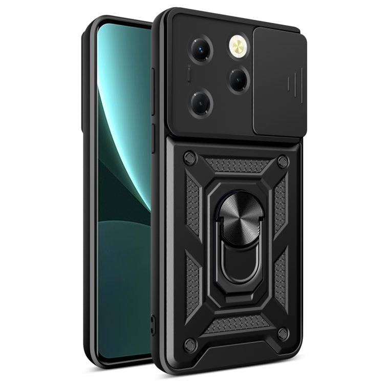 For Infinix Hot 40 / 40 Pro 4G Sliding Camera Cover Design TPU+PC Phone Case(Black) - Infinix Cases by PMC Jewellery | Online Shopping South Africa | PMC Jewellery | Buy Now Pay Later Mobicred