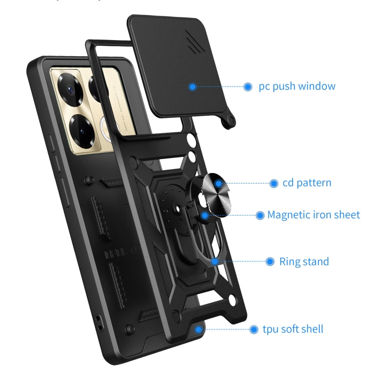 For Infinix Note 40 Pro/40 Pro+ 5G Sliding Camera Cover Design TPU+PC Phone Case(Blue) - Infinix Cases by PMC TechLife | Online Shopping South Africa | PMC TechLife | Buy Now Pay Later Mobicred