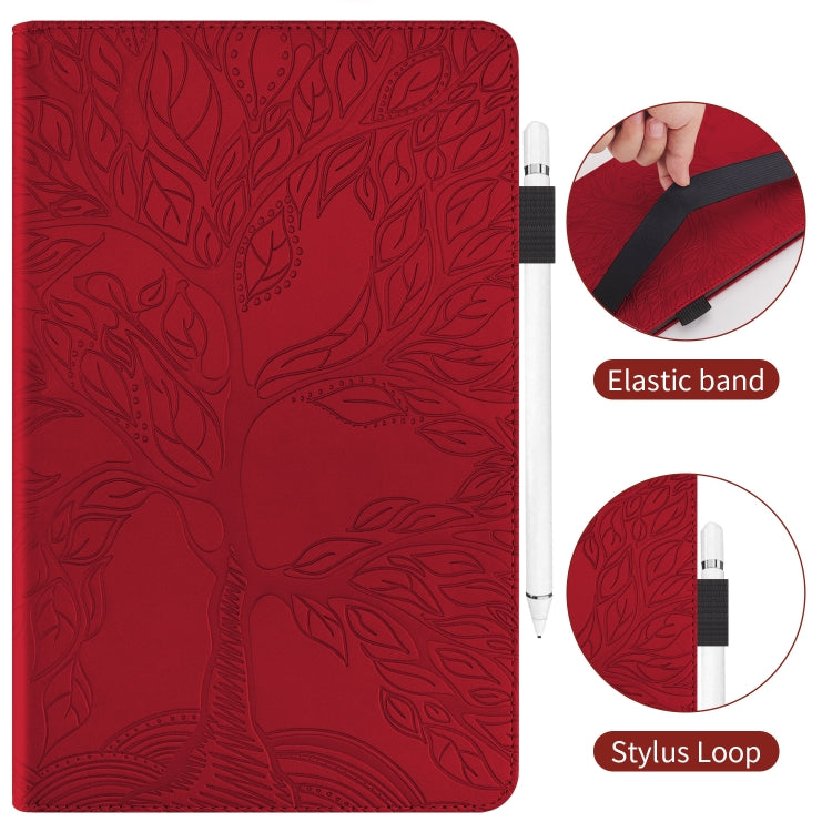 For Honor Pad X9 / X8 Pro Tree Life Series Embossed Leather Tablet Case(Red) - Honor by PMC TechLife | Online Shopping South Africa | PMC TechLife | Buy Now Pay Later Mobicred