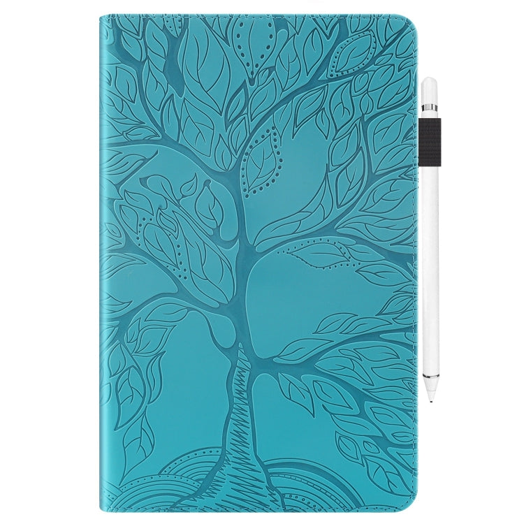 For Honor Pad 9 Tree Life Series Embossed Leather Tablet Case(Lake Blue) - Honor by PMC TechLife | Online Shopping South Africa | PMC TechLife | Buy Now Pay Later Mobicred
