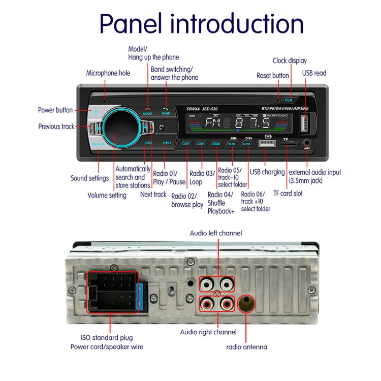 JSD-530 Bluetooth 5.0 Car MP3 Player Support FM / Smart Voice Assistant / Mobile APP - Car MP3 & MP4 & MP5 by PMC Jewellery | Online Shopping South Africa | PMC Jewellery | Buy Now Pay Later Mobicred