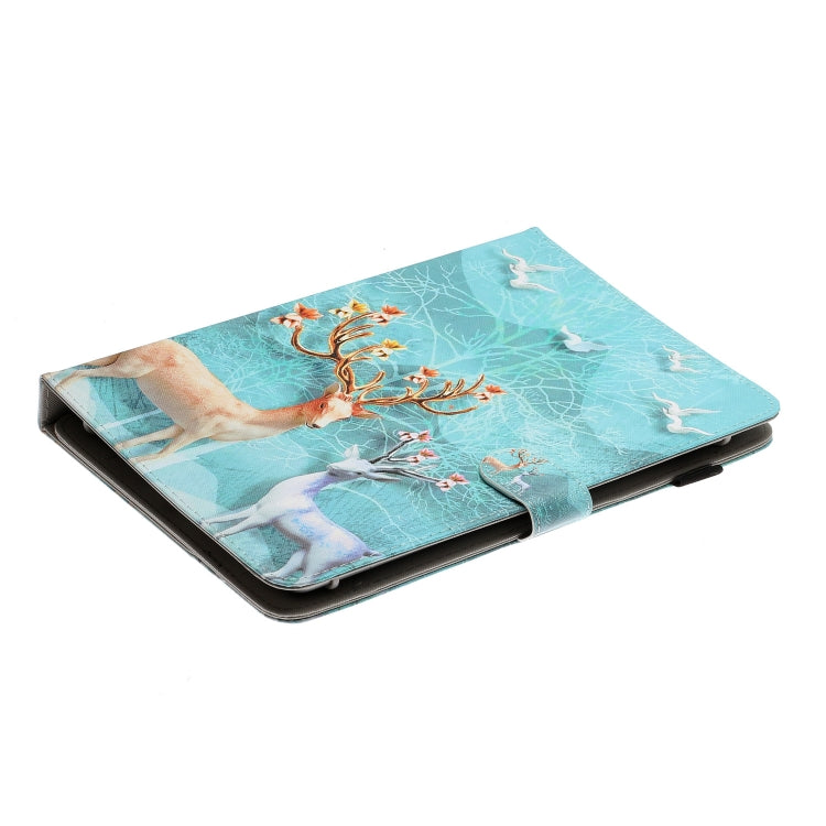 For 8 inch Universal Tablet PC Colored Drawing Pattern Horizontal Flip PU Leather Case with Holder & Card Slot(Sika Deer) - 8 inch by PMC TechLife | Online Shopping South Africa | PMC TechLife | Buy Now Pay Later Mobicred