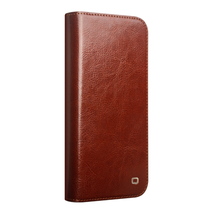 For iPhone 16 QIALINO Classic Genuine Leather Phone Case(Brown) - iPhone 16 Cases by QIALINO | Online Shopping South Africa | PMC Jewellery | Buy Now Pay Later Mobicred