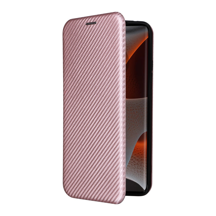 For Motorola Edge 50 Pro Carbon Fiber Texture Flip Leather Phone Case(Pink) - Motorola Cases by PMC Jewellery | Online Shopping South Africa | PMC Jewellery | Buy Now Pay Later Mobicred