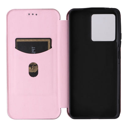 For Motorola Edge 50 Pro Carbon Fiber Texture Flip Leather Phone Case(Pink) - Motorola Cases by PMC Jewellery | Online Shopping South Africa | PMC Jewellery | Buy Now Pay Later Mobicred