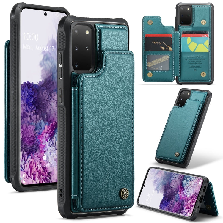 For Samsung Galaxy A14 CaseMe C22 Card Slots Holder RFID Anti-theft Phone Case(Blue Green) - Galaxy Phone Cases by CaseMe | Online Shopping South Africa | PMC Jewellery | Buy Now Pay Later Mobicred