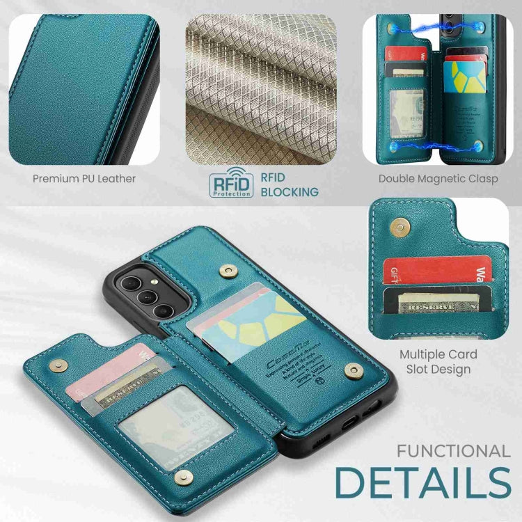 For Samsung Galaxy A54 5G CaseMe C22 Card Slots Holder RFID Anti-theft Phone Case(Blue Green) - Galaxy Phone Cases by CaseMe | Online Shopping South Africa | PMC Jewellery | Buy Now Pay Later Mobicred