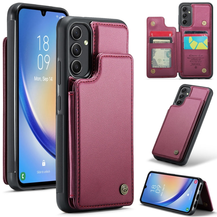 For Samsung Galaxy A54 5G CaseMe C22 Card Slots Holder RFID Anti-theft Phone Case(Wine Red) - Galaxy Phone Cases by CaseMe | Online Shopping South Africa | PMC Jewellery | Buy Now Pay Later Mobicred