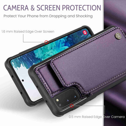 For Samsung Galaxy S20 FE CaseMe C22 Card Slots Holder RFID Anti-theft Phone Case(Purple) - Galaxy S20 FE Cases by CaseMe | Online Shopping South Africa | PMC Jewellery | Buy Now Pay Later Mobicred