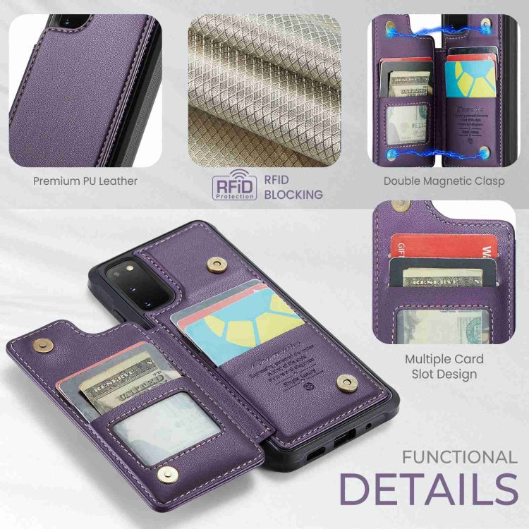 For Samsung Galaxy S20 FE CaseMe C22 Card Slots Holder RFID Anti-theft Phone Case(Purple) - Galaxy S20 FE Cases by CaseMe | Online Shopping South Africa | PMC Jewellery | Buy Now Pay Later Mobicred