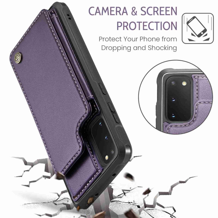 For Samsung Galaxy S20 FE CaseMe C22 Card Slots Holder RFID Anti-theft Phone Case(Purple) - Galaxy S20 FE Cases by CaseMe | Online Shopping South Africa | PMC Jewellery | Buy Now Pay Later Mobicred