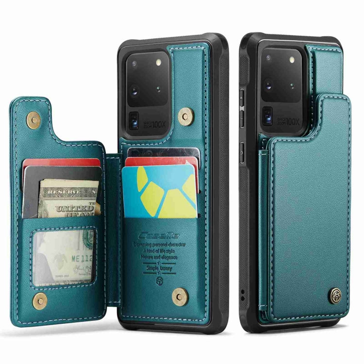 For Samsung Galaxy S20 Ultra CaseMe C22 Card Slots Holder RFID Anti-theft Phone Case(Blue Green) - Galaxy Phone Cases by CaseMe | Online Shopping South Africa | PMC Jewellery | Buy Now Pay Later Mobicred