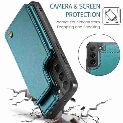 For Samsung Galaxy S22 5G CaseMe C22 Card Slots Holder RFID Anti-theft Phone Case(Blue Green) - Galaxy S22 5G Cases by CaseMe | Online Shopping South Africa | PMC Jewellery | Buy Now Pay Later Mobicred