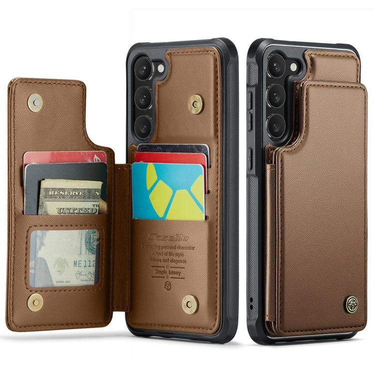 For Samsung Galaxy S23+ 5G CaseMe C22 Card Slots Holder RFID Anti-theft Phone Case(Brown) - Galaxy S23+ 5G Cases by CaseMe | Online Shopping South Africa | PMC Jewellery | Buy Now Pay Later Mobicred