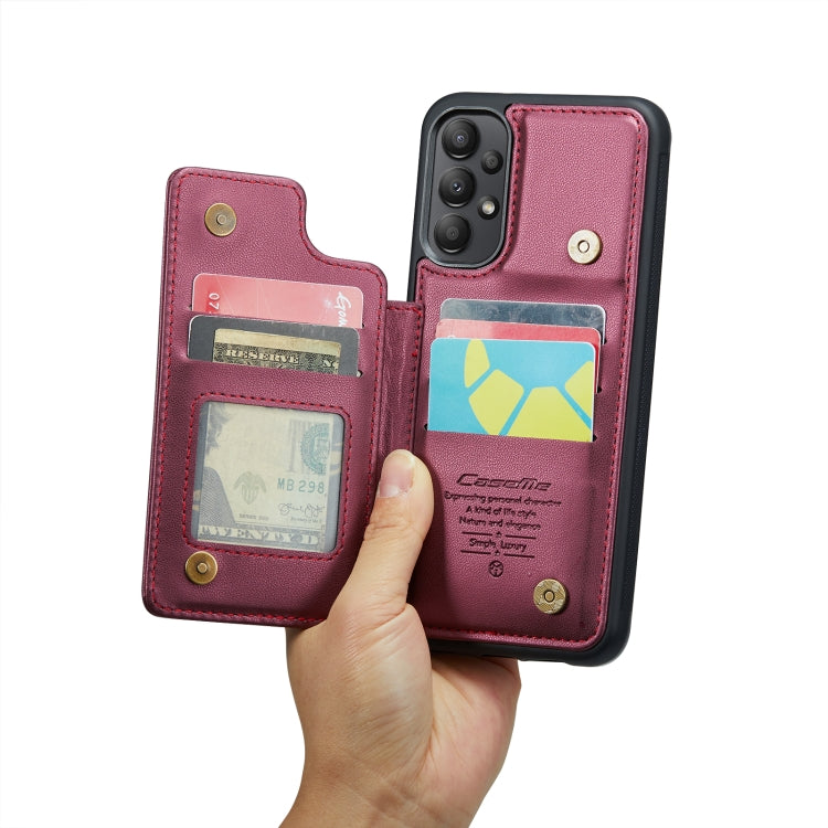 For Samsung Galaxy A13 4G CaseMe C22 Card Slots Holder RFID Anti-theft Phone Case(Wine Red) - Galaxy Phone Cases by CaseMe | Online Shopping South Africa | PMC Jewellery | Buy Now Pay Later Mobicred