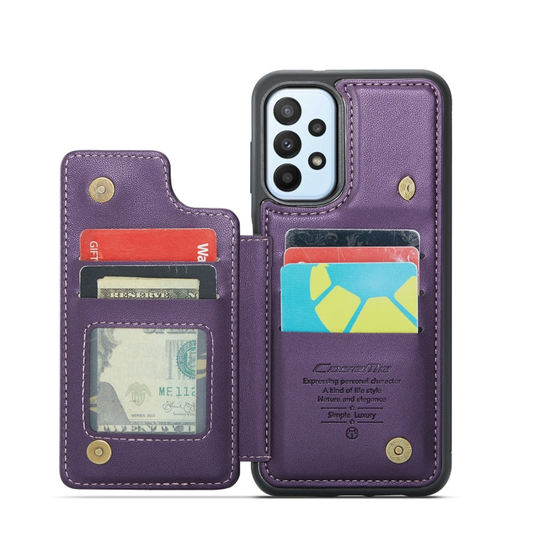 For Samsung Galaxy A23 CaseMe C22 Card Slots Holder RFID Anti-theft Phone Case(Purple) - Galaxy Phone Cases by CaseMe | Online Shopping South Africa | PMC Jewellery | Buy Now Pay Later Mobicred