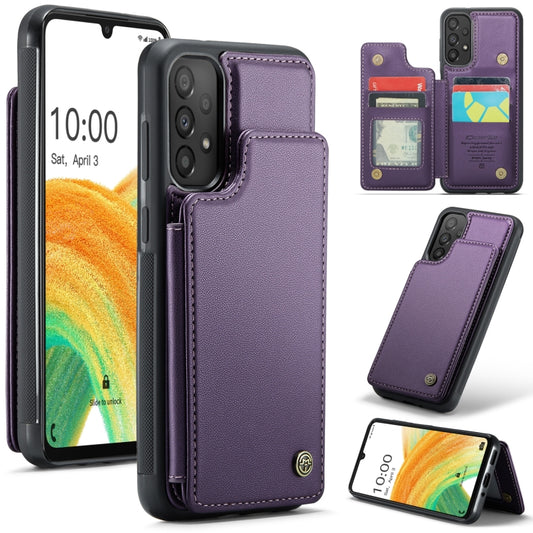 For Samsung Galaxy A33 5G CaseMe C22 Card Slots Holder RFID Anti-theft Phone Case(Purple) - Galaxy Phone Cases by CaseMe | Online Shopping South Africa | PMC Jewellery | Buy Now Pay Later Mobicred