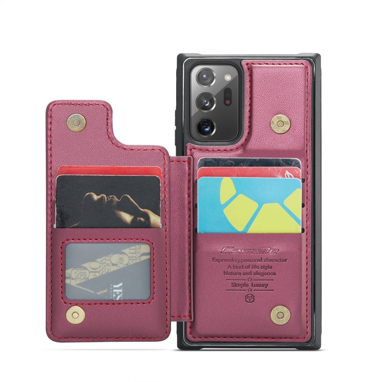 For Samsung Galaxy Note20 Ultra CaseMe C22 Card Slots Holder RFID Anti-theft Phone Case(Wine Red) - Galaxy Note20 Ultra Cases by CaseMe | Online Shopping South Africa | PMC Jewellery | Buy Now Pay Later Mobicred