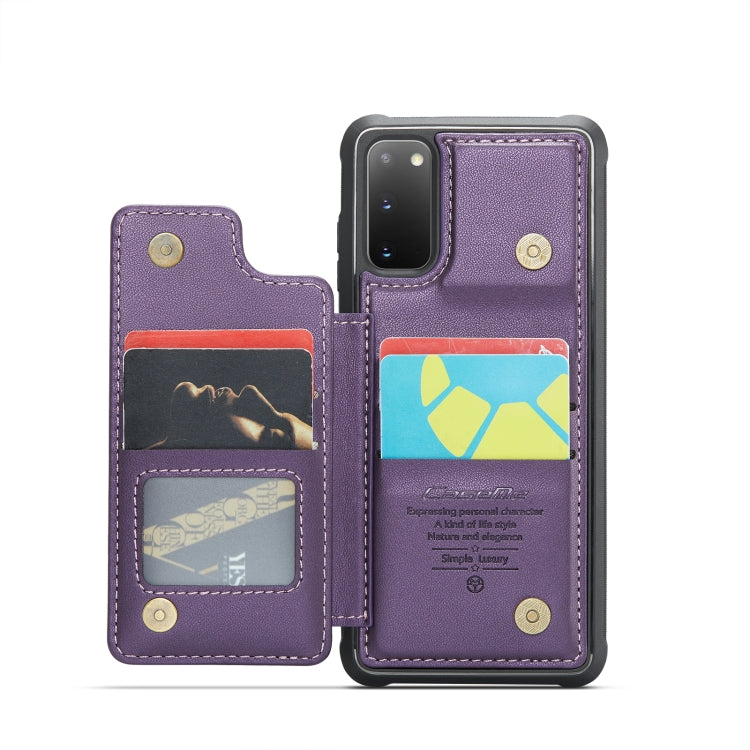 For Samsung Galaxy S20 CaseMe C22 Card Slots Holder RFID Anti-theft Phone Case(Purple) - Galaxy Phone Cases by CaseMe | Online Shopping South Africa | PMC Jewellery | Buy Now Pay Later Mobicred