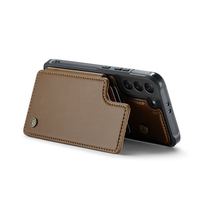 For Samsung Galaxy S21 5G CaseMe C22 Card Slots Holder RFID Anti-theft Phone Case(Brown) - Galaxy S21 5G Cases by CaseMe | Online Shopping South Africa | PMC Jewellery | Buy Now Pay Later Mobicred