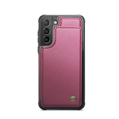 For Samsung Galaxy S21+ 5G CaseMe C22 Card Slots Holder RFID Anti-theft Phone Case(Wine Red) - Galaxy S21+ 5G Cases by CaseMe | Online Shopping South Africa | PMC Jewellery | Buy Now Pay Later Mobicred