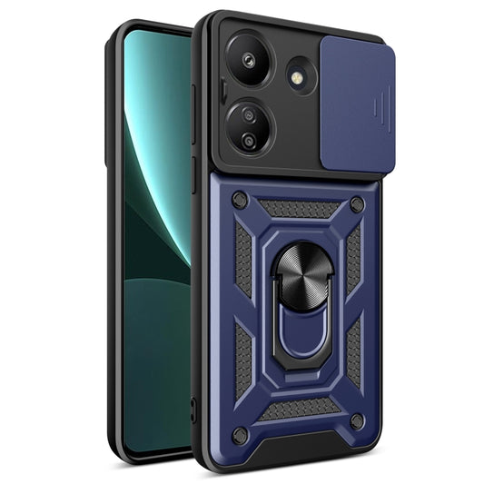 For Xiaomi Redmi 13C 4G Sliding Camera Cover Design TPU Hybrid PC Phone Case(Blue) - 13C Cases by PMC Jewellery | Online Shopping South Africa | PMC Jewellery | Buy Now Pay Later Mobicred