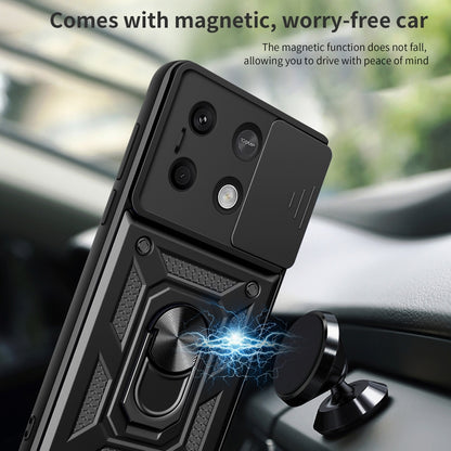 For Xiaomi Redmi Note 13 5G Sliding Camera Cover Design TPU Hybrid PC Phone Case(Black) - Note 13 Cases by PMC Jewellery | Online Shopping South Africa | PMC Jewellery | Buy Now Pay Later Mobicred