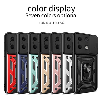 For Xiaomi Redmi Note 13 5G Sliding Camera Cover Design TPU Hybrid PC Phone Case(Red) - Note 13 Cases by PMC Jewellery | Online Shopping South Africa | PMC Jewellery | Buy Now Pay Later Mobicred